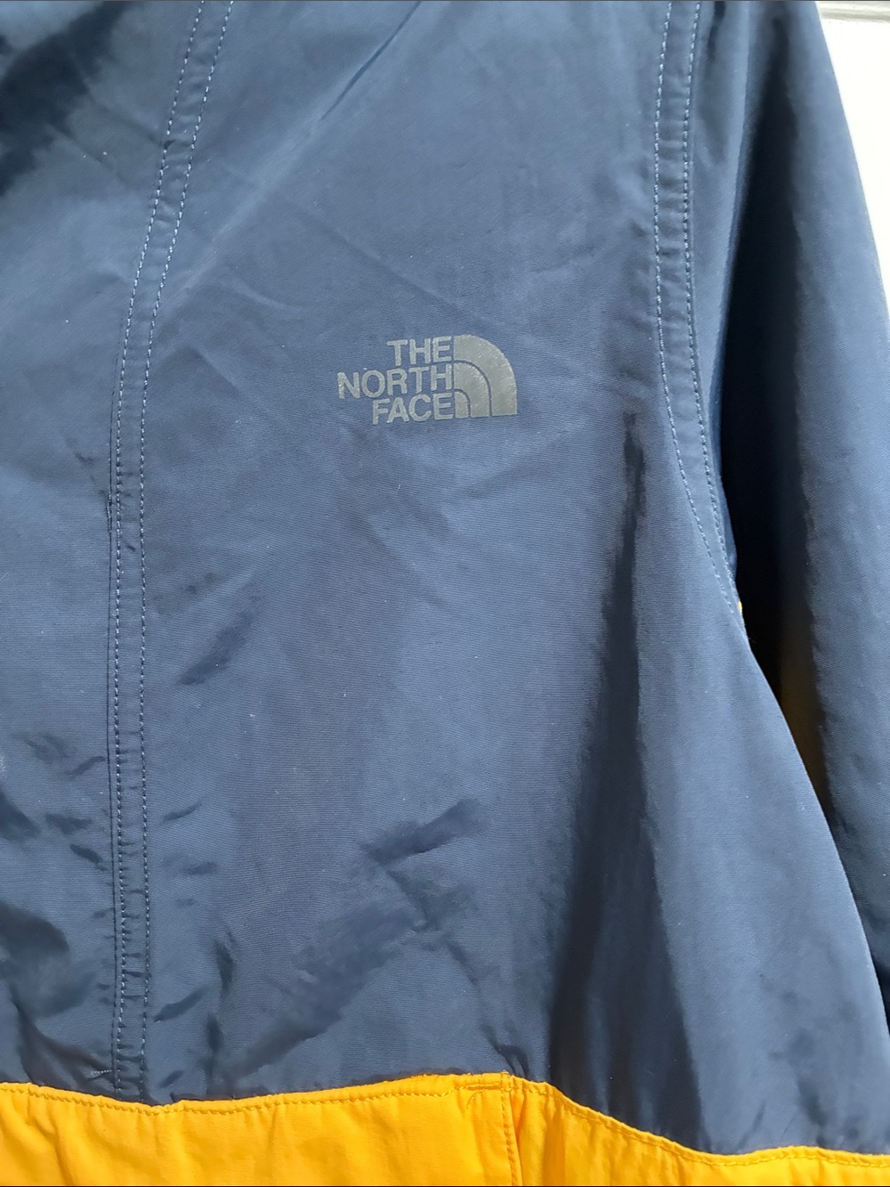 The North Face womanColorblock Hooded Anorak - Navy, Yellow & Pink - Picture 2 of 5